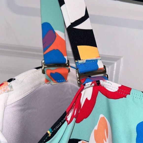 Anne Cole Women's Plus Size 22W Floral two-Piece Swimsuit Multicolor Twist Front - Picture 7 of 13